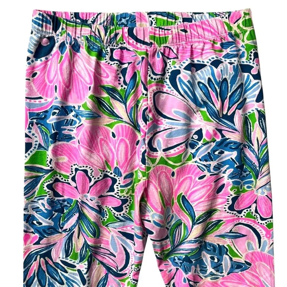 Lilly Pulitzer Long Sleeve Pajamas PJ's Tiger Sunrise Pink Blue Green Girls 12